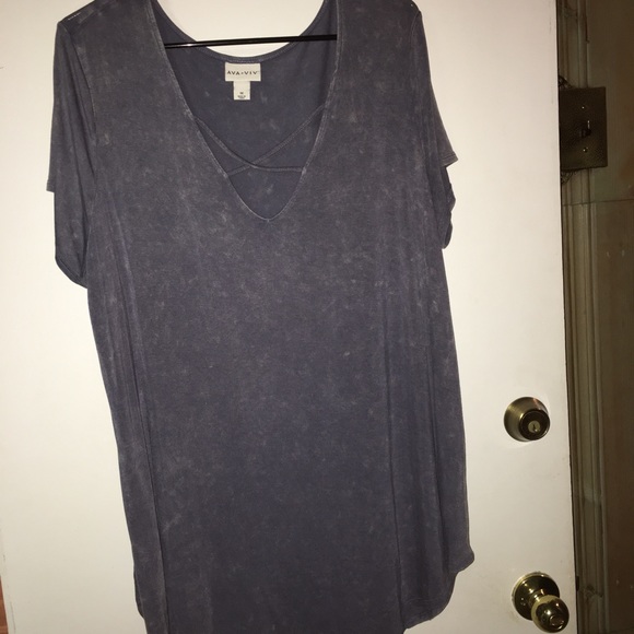 Ava Viv Women’s Blue Tunic 1X - Picture 1 of 6